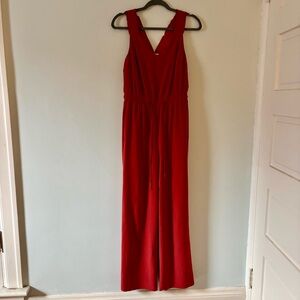 Athleta Vibrant Red Orange Sleeveless Jumpsuit size 0